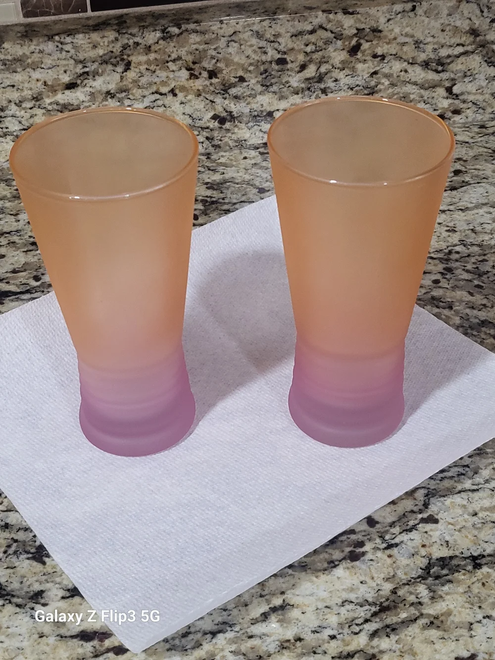 Vintage MCM Frosted Ombré Glass Tumblers 6